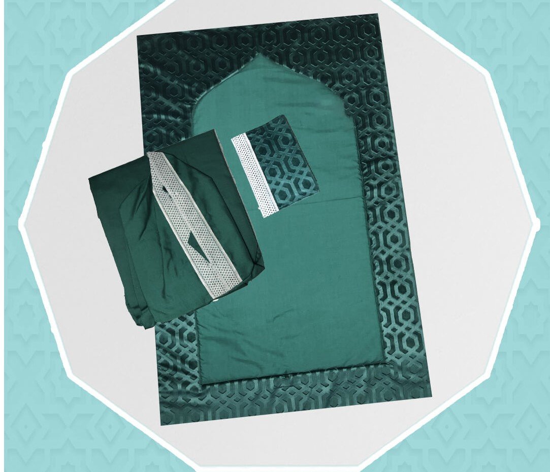 طقم ثوب صلاة لون أخضر